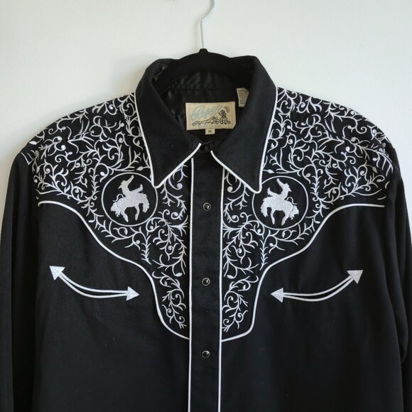 VINTAGE 90s Men's Roper Embroidered Western Shirt | Cowboy Style | Size XL - Picture 2 of 12